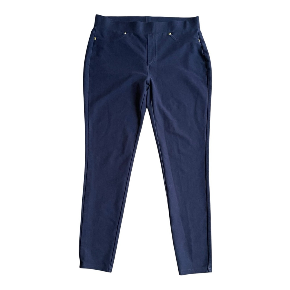 Michael Michael Kors Pull On Dress Pants Navy Blue Preppy Career Womens Large